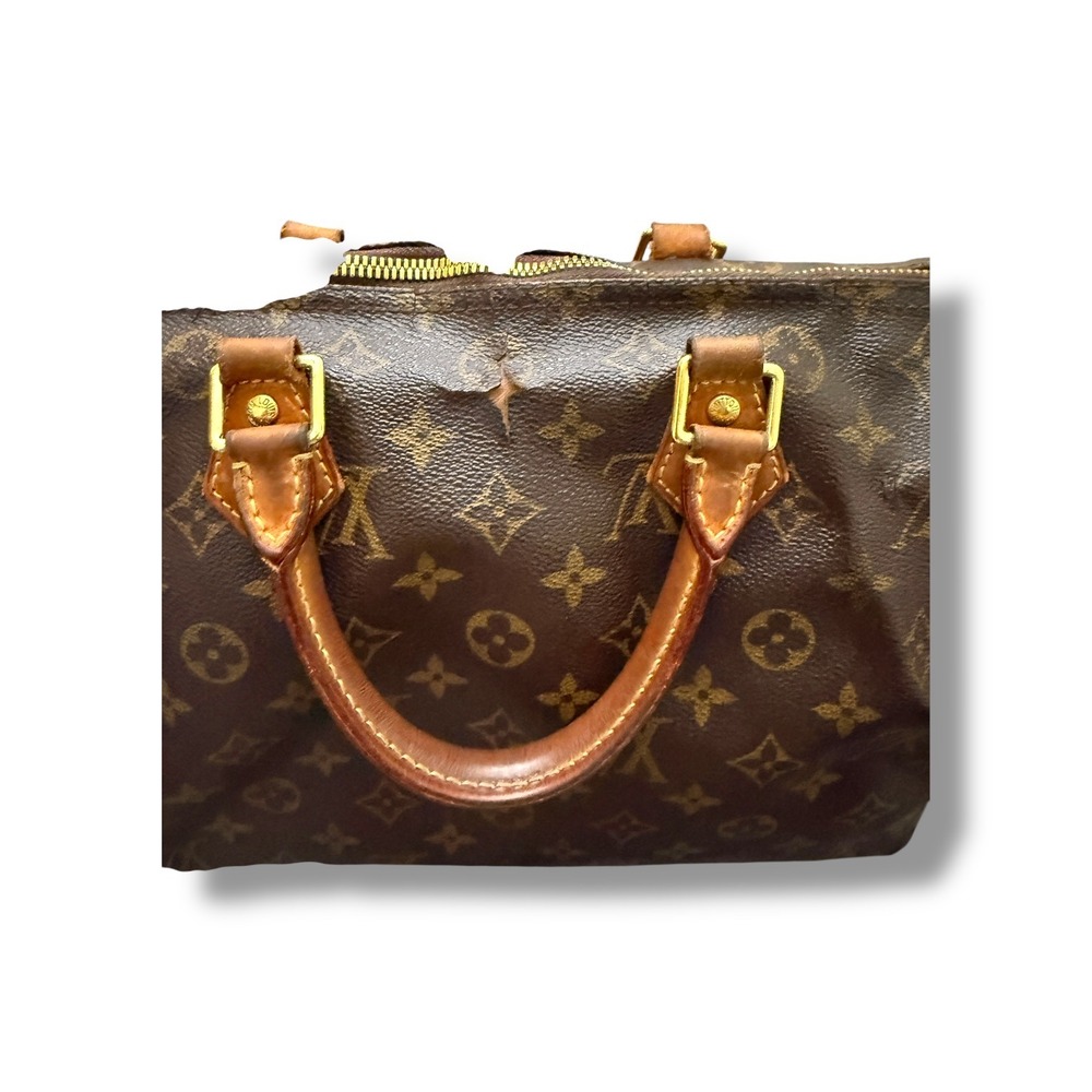 Louis Vuitton Speedy 30 Monogram Canvas Handbag Brown Satchel Classic - Picture 9 of 16